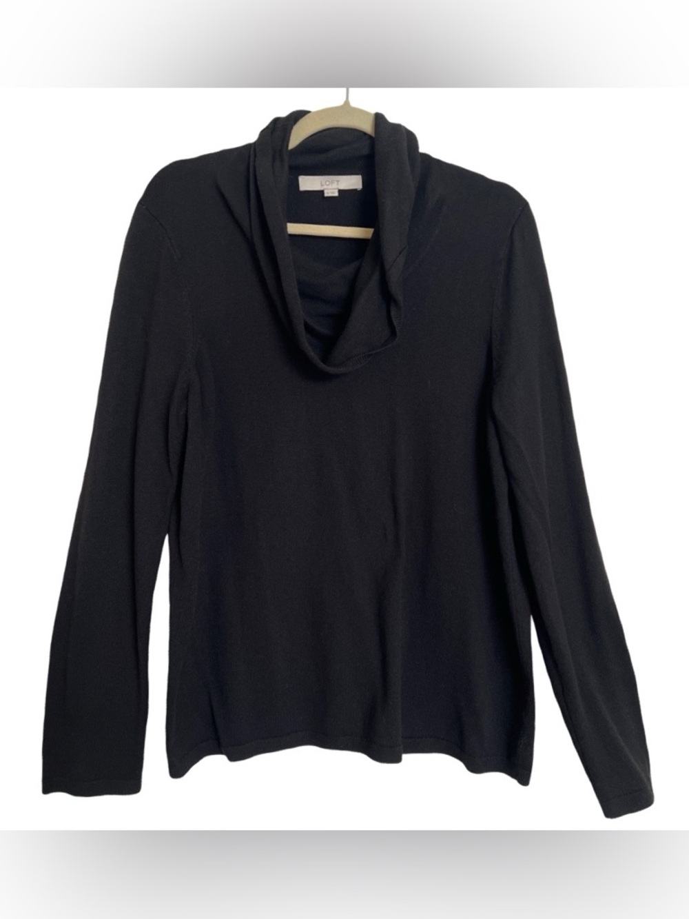 Ladies LOFT Black Cowl Neck Sweater SZ XL X-Large